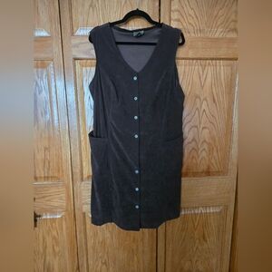 Brown Button-Up Sleeveless Dress